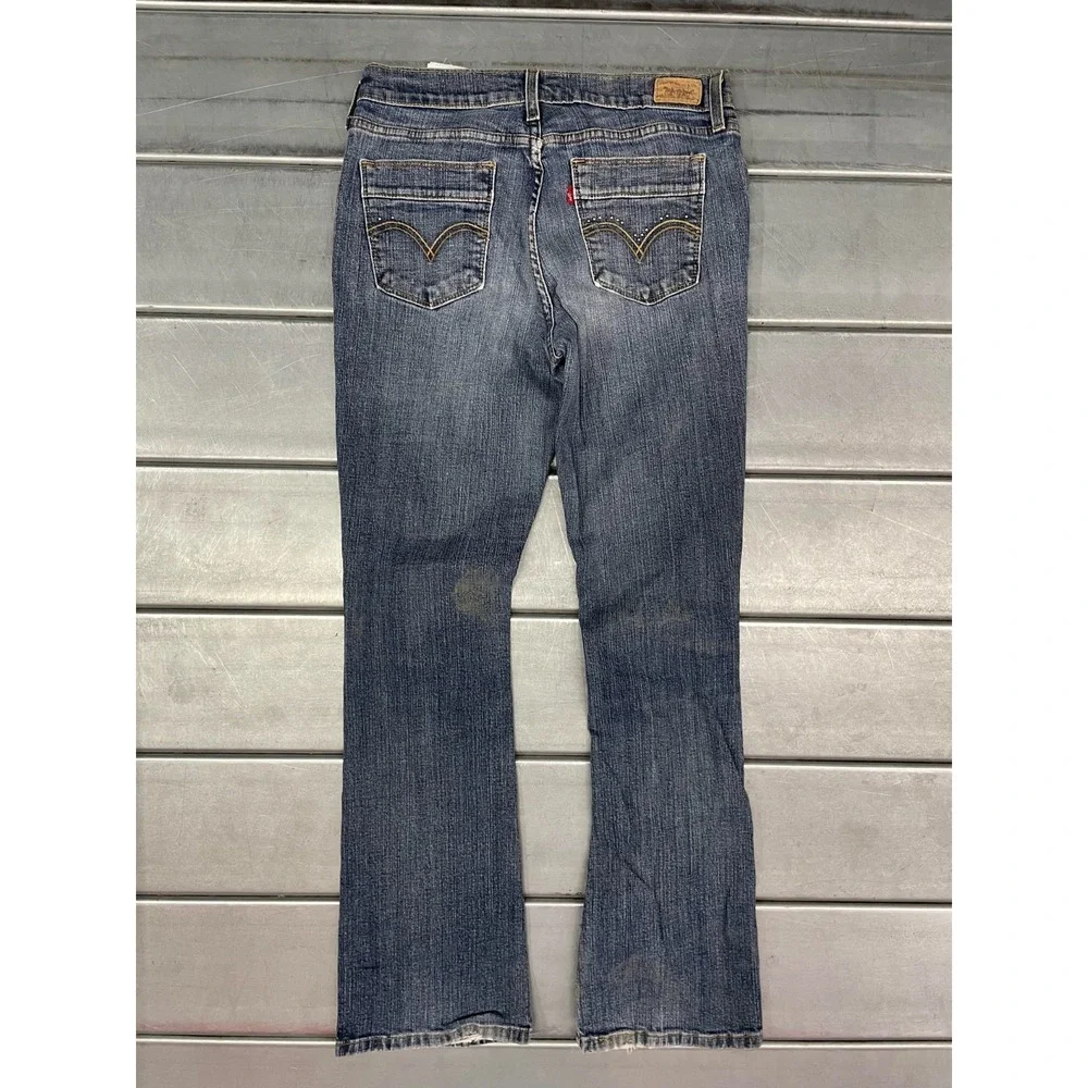 VTG Levis 515 Jeans Womens 6 28X31 Blue Medium Wash Denim‎ Boot Cut Distressed